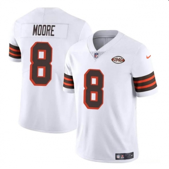 Men's Cleveland Browns #8 Elijah Moore White 1946 Collection Vapor Limited Football Stitched Jersey - Ujersey