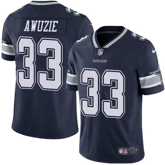 Men's Nike Dallas Cowboys #33 Chidobe Awuzie Navy Blue Team Color Vapor Untouchable Limited Player NFL Jersey - Ujersey