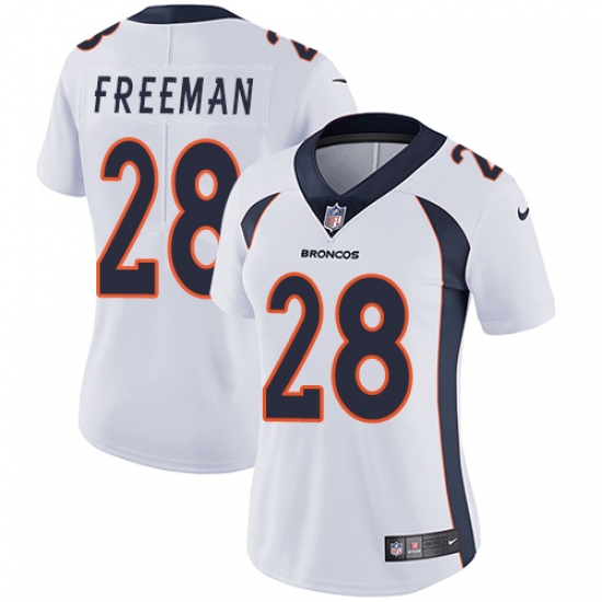 Women Nike Denver Broncos #28 Royce Freeman White Vapor Untouchable Limited Player NFL Jersey - Ujersey