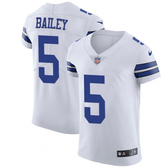 Men's Nike Dallas Cowboys #5 Dan Bailey Elite White NFL Jersey - Ujersey
