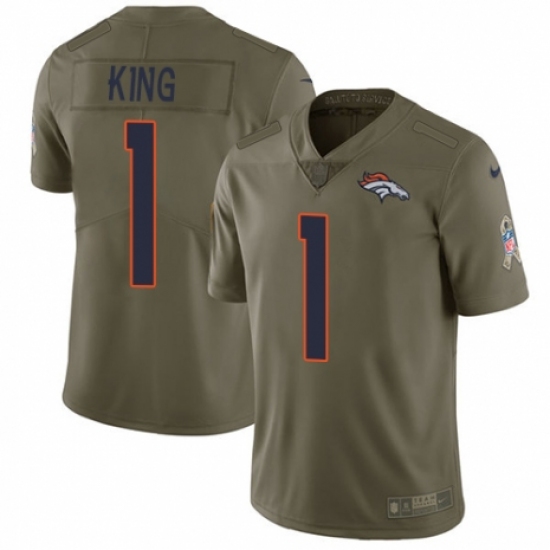 Youth Nike Denver Broncos #1 Marquette King Limited Olive 2017 Salute to Service NFL Jersey - Ujersey