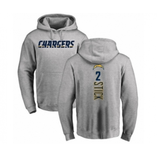 Football Los Angeles Chargers #2 Easton Stick Ash Backer Pullover Hoodie - Ujersey