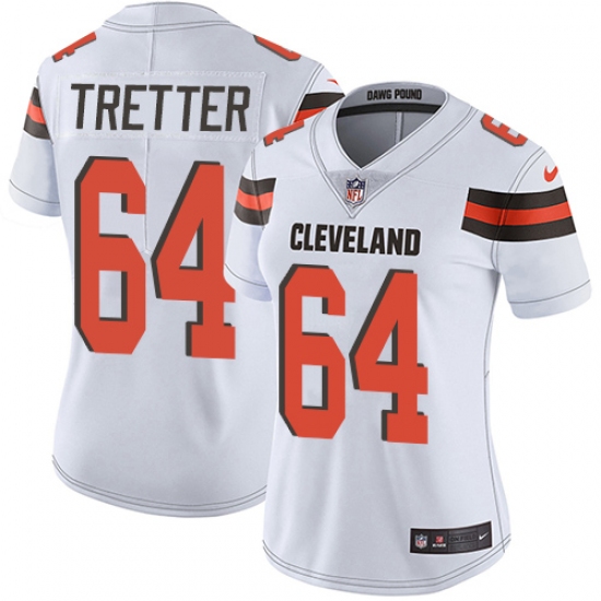 Women's Nike Cleveland Browns #64 JC Tretter White Vapor Untouchable Limited Player NFL Jersey - Ujersey