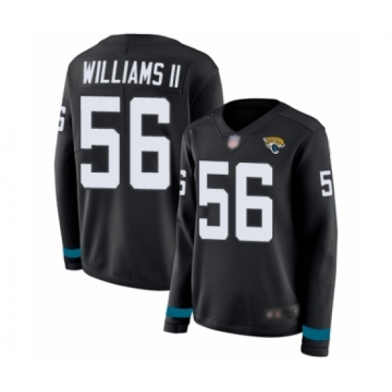 Women's Jacksonville Jaguars #56 Quincy Williams II Limited Black Therma Long Sleeve Football Jersey - Ujersey