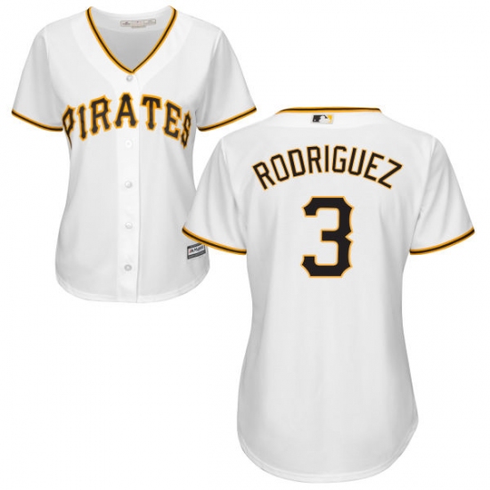 Women's Majestic Pittsburgh Pirates #3 Sean Rodriguez Replica White Home Cool Base MLB Jersey - Ujersey