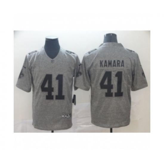Men's New Orleans Saints #41 Alvin Kamara Limited Gray Rush Gridiron Football Jersey - Ujersey