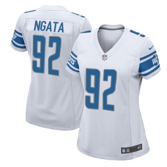 Women's Nike Detroit Lions #92 Haloti Ngata Game White NFL Jersey - Ujersey