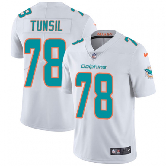 Men's Nike Miami Dolphins #78 Laremy Tunsil White Vapor Untouchable Limited Player NFL Jersey - Ujersey