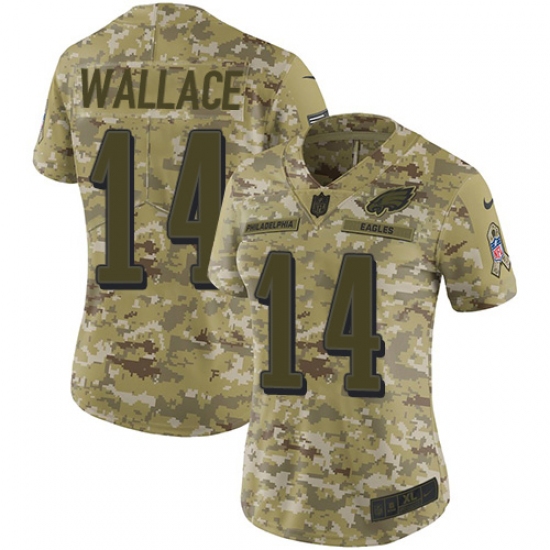 Women's Nike Philadelphia Eagles #14 Mike Wallace Limited Camo 2018 Salute to Service NFL Jersey - Ujersey