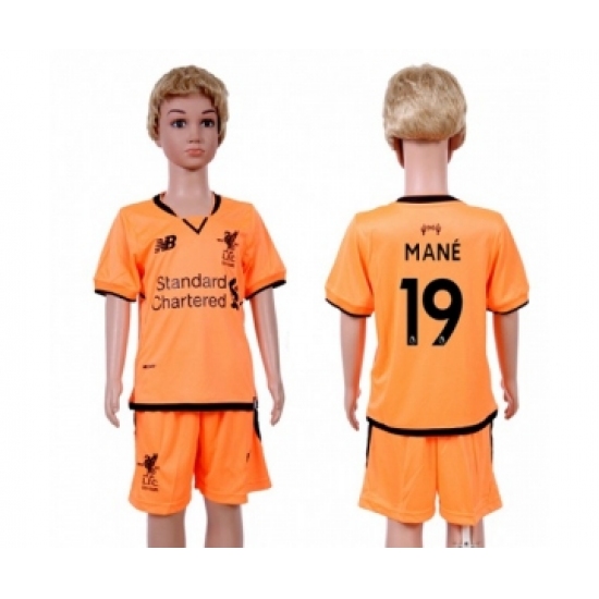Liverpool #19 Mane Sec Away Kid Soccer Club Jersey