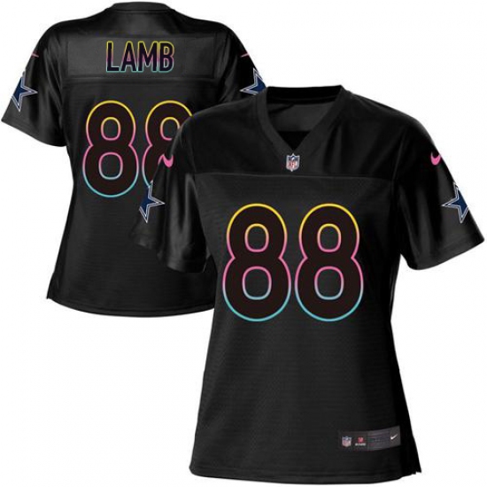 Women's Dallas Cowboys #88 CeeDee Lamb Black Fashion Game Jersey - Ujersey