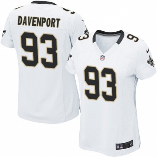 Women's Nike New Orleans Saints #93 Marcus Davenport Game White NFL Jersey - Ujersey