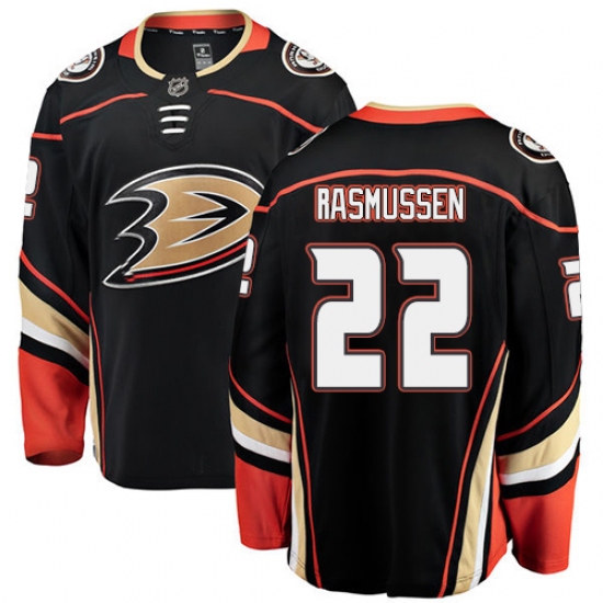 Men's Anaheim Ducks #22 Dennis Rasmussen Fanatics Branded Black Home Breakaway NHL Jersey - Ujersey