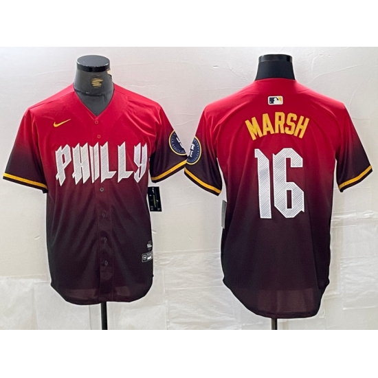 Men's Philadelphia Phillies #16 Brandon Marsh Red 2024 City Cool Base Jersey - Ujersey