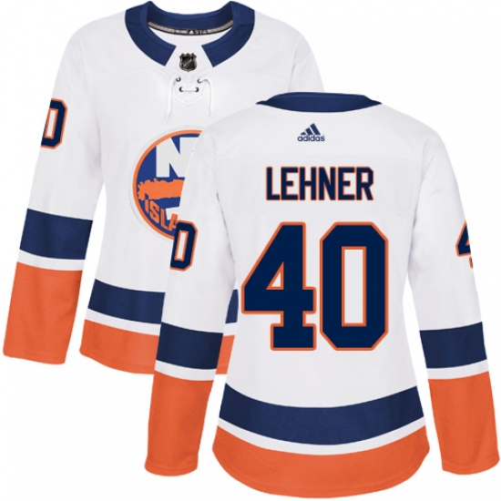 Women's Adidas New York Islanders #40 Robin Lehner Authentic White Away NHL Jersey - Ujersey