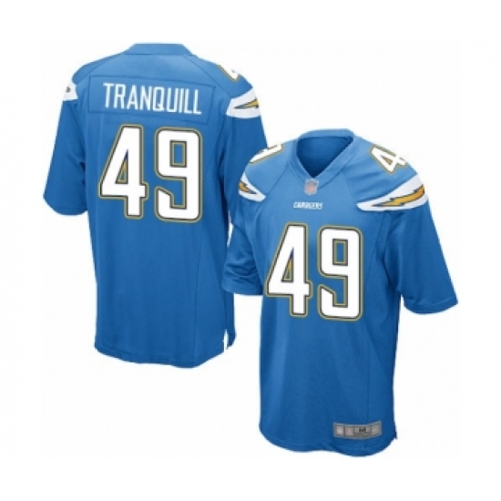 Men's Los Angeles Chargers #49 Drue Tranquill Game Electric Blue Alternate Football Jersey - Ujersey