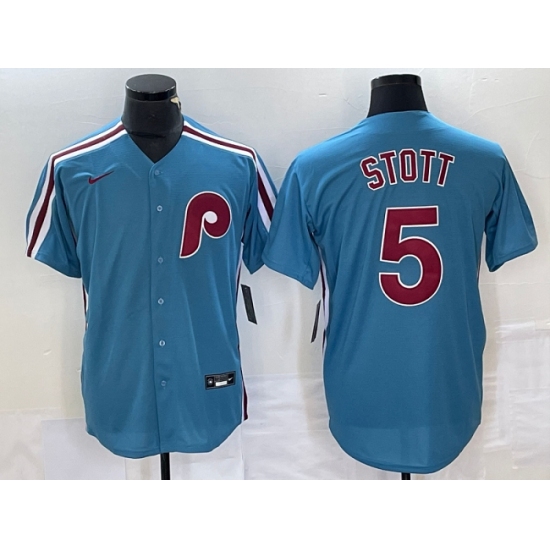 Men's Philadelphia Phillies #5 Bryson Stott Blue Cool Base Stitched Jersey - Ujersey