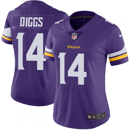 Women's Nike Minnesota Vikings #14 Stefon Diggs Purple Team Color Vapor Untouchable Limited Player NFL Jersey - Ujersey