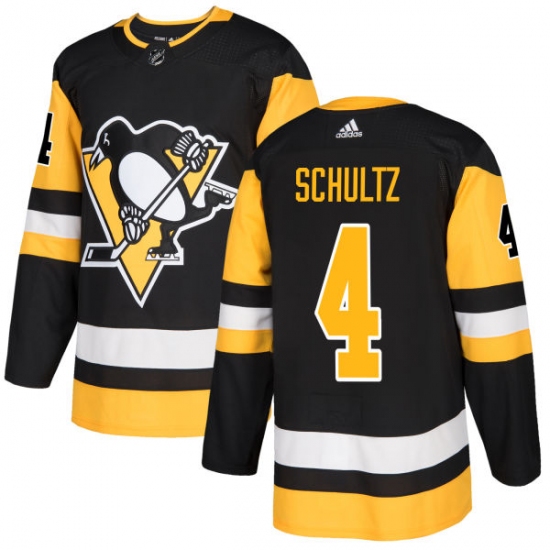 Men's Adidas Pittsburgh Penguins #4 Justin Schultz Authentic Black Home NHL Jersey - Ujersey