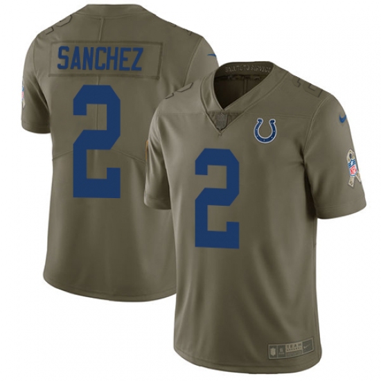 Youth Nike Indianapolis Colts #2 Rigoberto Sanchez Limited Olive 2017 Salute to Service NFL Jersey - Ujersey