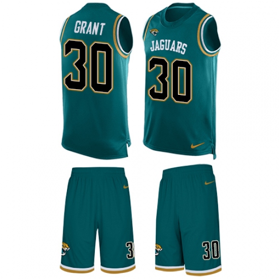 Men's Nike Jacksonville Jaguars #30 Corey Grant Limited Teal Green Tank Top Suit NFL Jersey - Ujersey