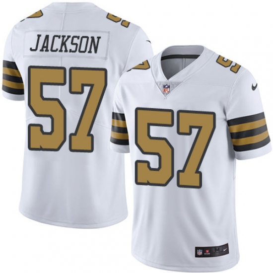 Youth Nike New Orleans Saints #57 Rickey Jackson Limited White Rush Vapor Untouchable NFL Jersey - Ujersey