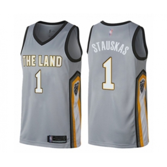 Youth Cleveland Cavaliers #1 Nik Stauskas Swingman Gray Basketball Jersey - City Edition - Ujersey