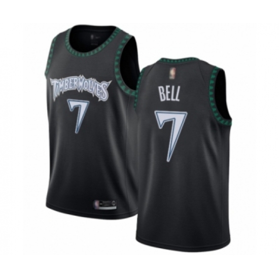 Youth Minnesota Timberwolves #7 Jordan Bell Swingman Black Hardwood Classics Jersey - Ujersey