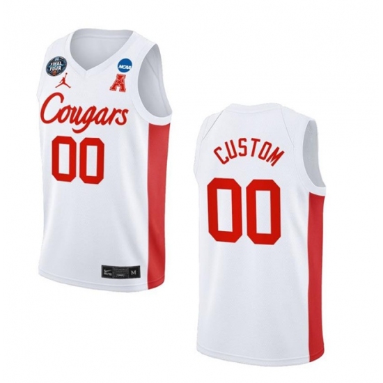 Men's Houston Cougars Active Player Custom White Final Four Classic Stitched Jersey - Ujersey