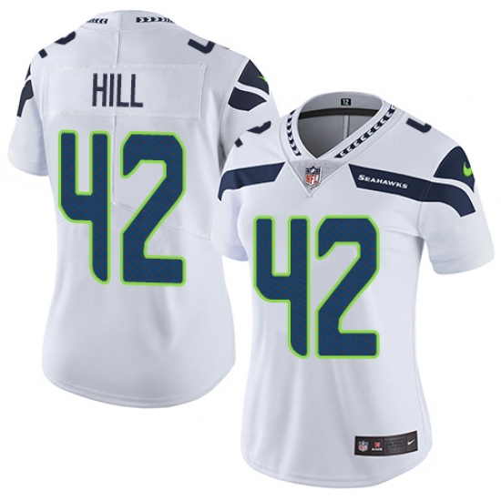 Women's Nike Seattle Seahawks #42 Delano Hill White Vapor Untouchable Limited Player NFL Jersey - Ujersey
