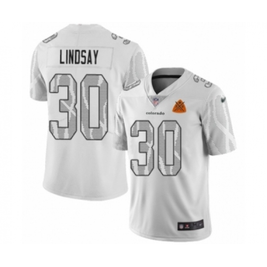 Men's Denver Broncos #30 Phillip Lindsay Limited White City Edition Football Jersey - Ujersey