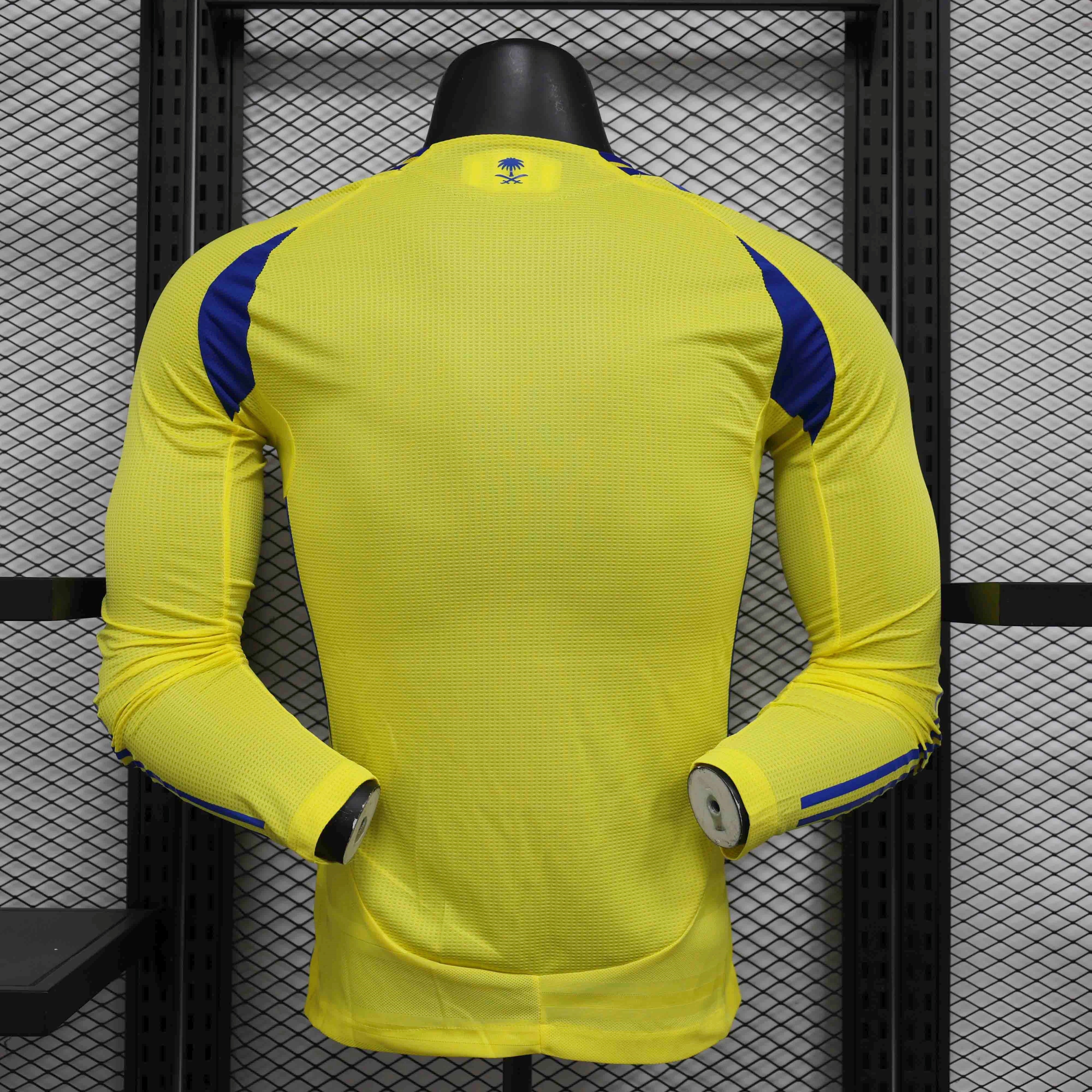 Al Nassr Soccer Jersey Home Long Sleeve Shirt 2024/25 - Ujersey NHL