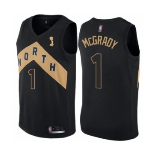 Youth Toronto Raptors #1 Tracy Mcgrady Swingman Black 2019 Basketball Finals Champions Jersey - City Edition - Ujersey