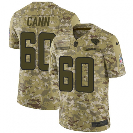 Youth Nike Jacksonville Jaguars #60 A. J. Cann Limited Camo 2018 Salute to Service NFL Jersey - Ujersey