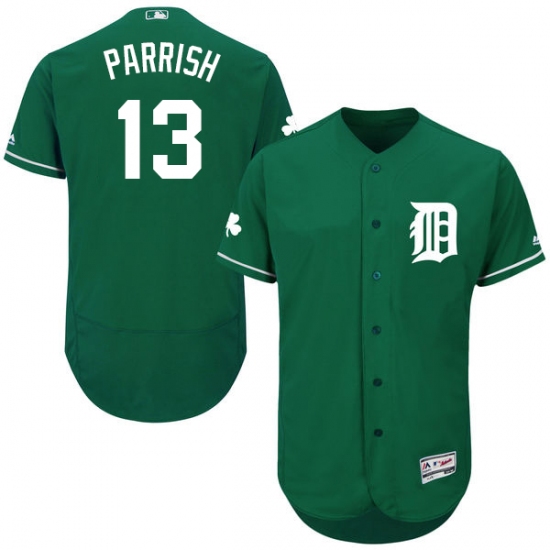 Men's Majestic Detroit Tigers #13 Lance Parrish Green Celtic Flexbase Authentic Collection MLB Jersey - Ujersey