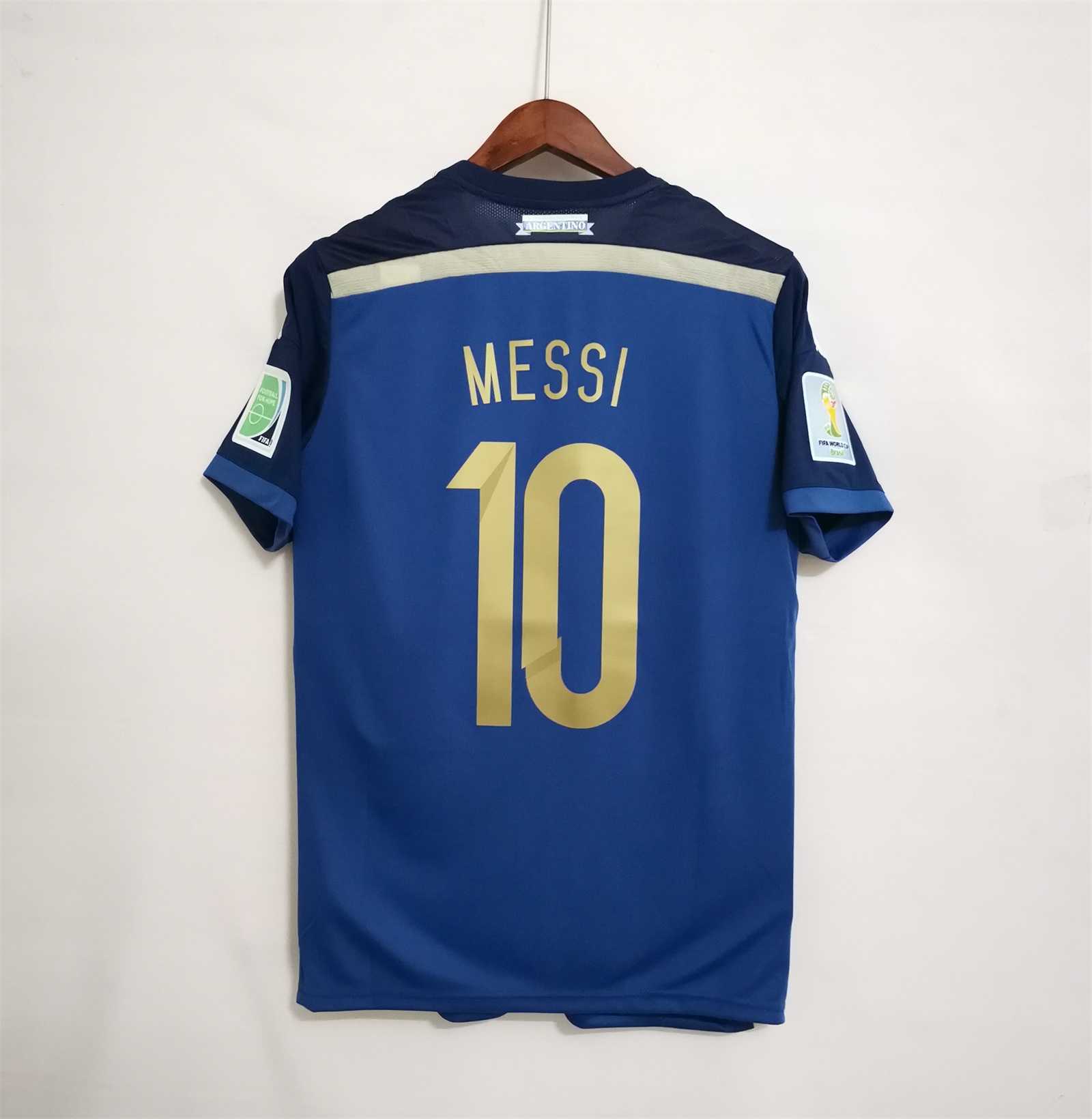 Messi #10 Argentina Retro Jersey Away Football Jersey 2014 - U-jersey