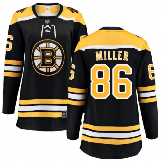 Women's Boston Bruins #86 Kevan Miller Authentic Black Home Fanatics Branded Breakaway NHL Jersey - Ujersey