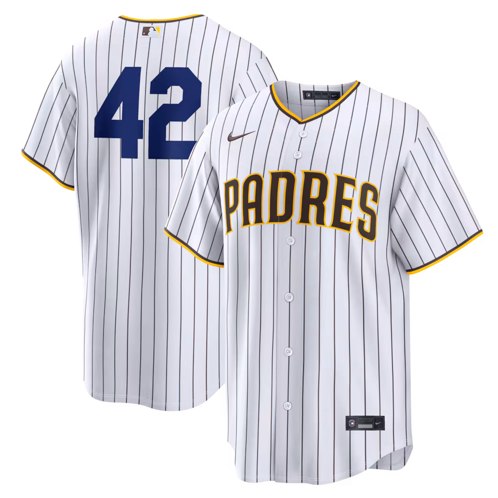 Men's San Diego Padres Nike White Home 2026 Jackie Robinson Day Replica Jersey - Vujersey Los Angeles Rams