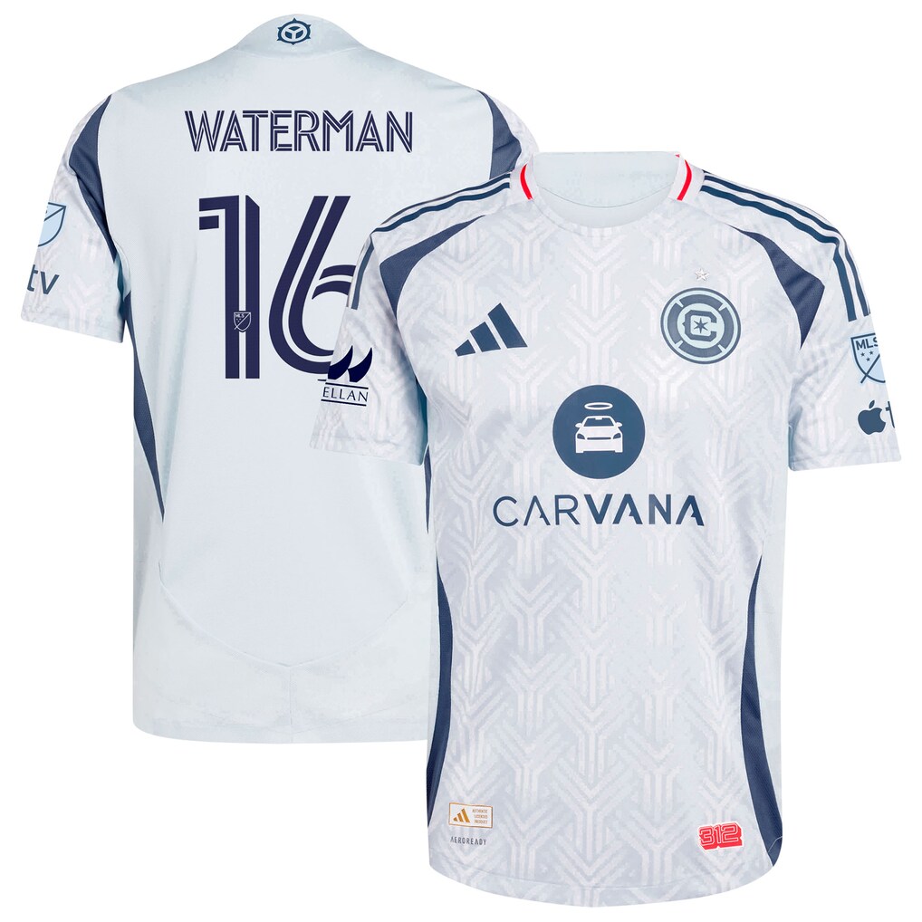 Men's Chicago Fire Joel Waterman adidas Light Blue 2025 The Municipal Kit On-Field Authentic Jersey - Ujersey
