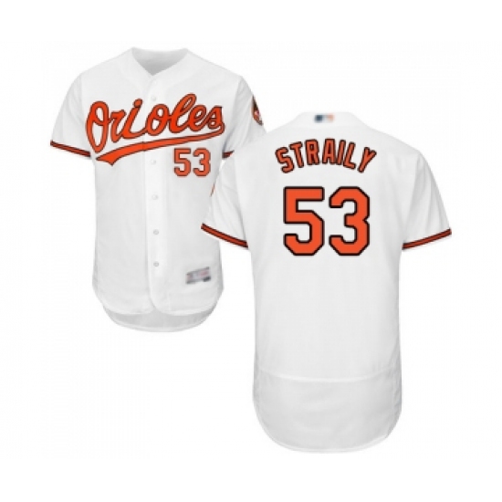 Men's Baltimore Orioles #53 Dan Straily White Home Flex Base Authentic Collection Baseball Jersey - Ujersey