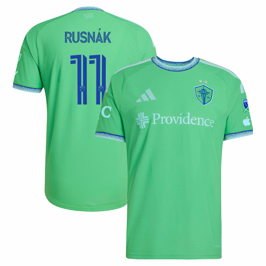 Men's Seattle Sounders FC Albert Rusnak Rave Green 2026 The Evergreen State Kit On-Field Authentic Patch Jersey - ujerseystore