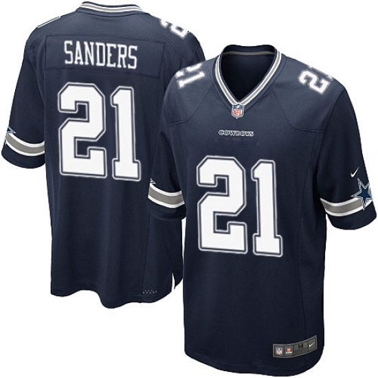 Men's Nike Dallas Cowboys #21 Deion Sanders Game Navy Blue Team Color NFL Jersey - Ujersey