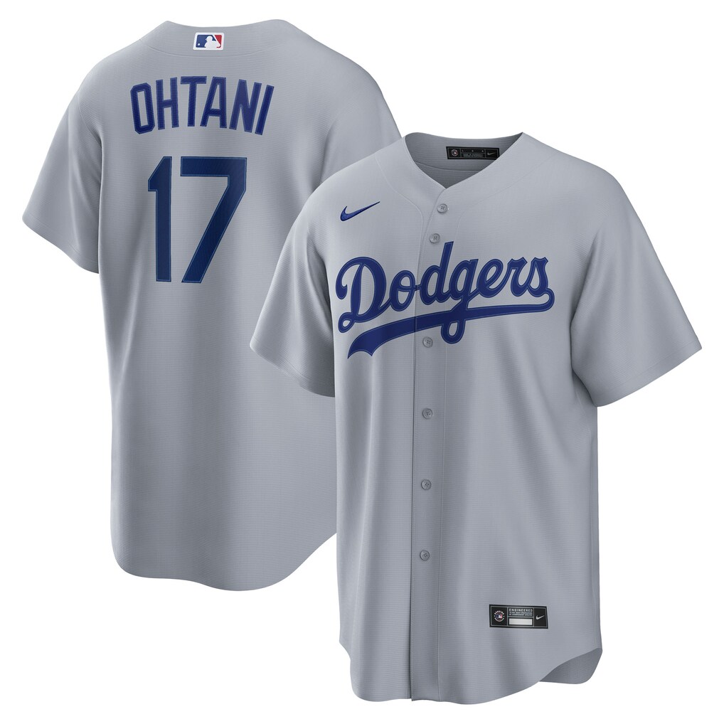 Men's Los Angeles Dodgers Shohei Ohtani Nike Gray Road Replica Jersey - ujerseystore