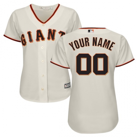 Women's San Francisco Giants Majestic Cream Home Cool Base Custom Jersey - Ujersey