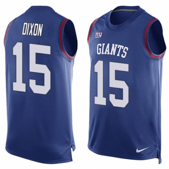 Men's Nike New York Giants #15 Riley Dixon Limited Royal Blue Player Name & Number Tank Top NFL Jersey - Ujersey