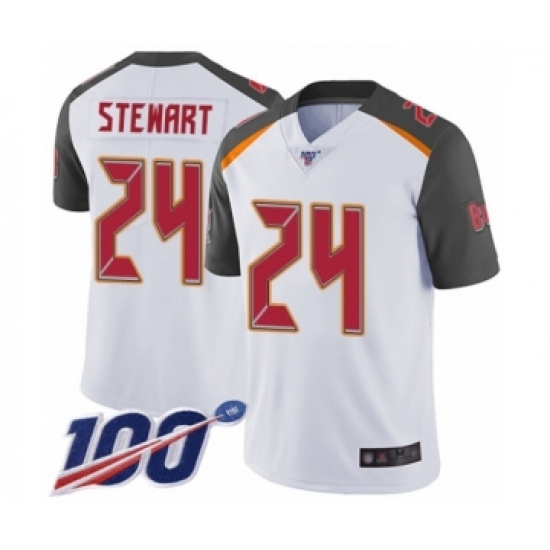 Youth Tampa Bay Buccaneers #24 Darian Stewart White Vapor Untouchable Limited Player 100th Season Football Jersey - Ujersey