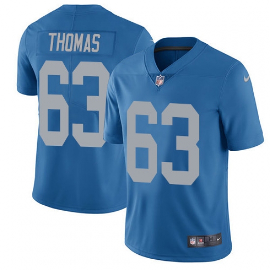 Men's Nike Detroit Lions #63 Brandon Thomas Elite Blue Alternate NFL Jersey - Ujersey