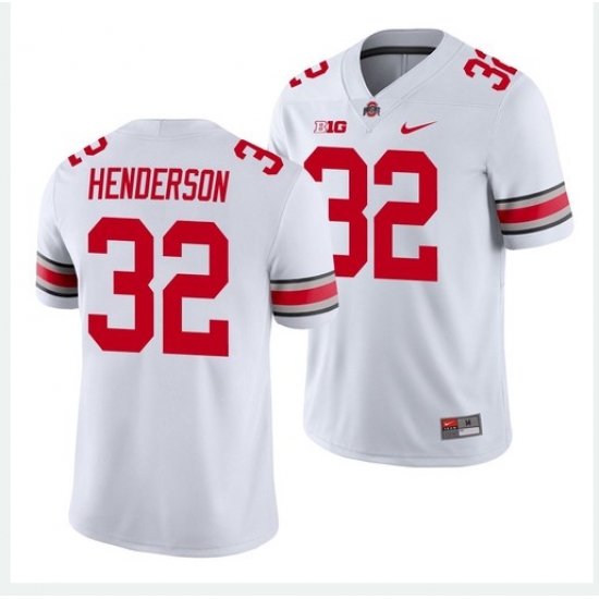 Ohio State Buckeyes #32 TreVeyon Henderson White NCAA Football Jersey - Ujersey