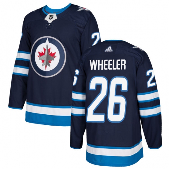 Men's Adidas Winnipeg Jets #26 Blake Wheeler Premier Navy Blue Home NHL Jersey - Ujersey