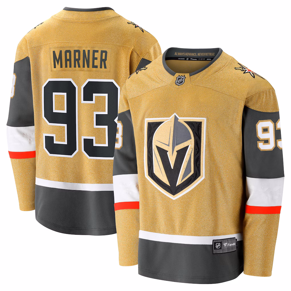 Men's Vegas Golden Knights Mitch Marner Fanatics Gold Home Breakaway Jersey - ujerseystore